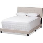 Audrey Full Bed in Light Beige Fabric