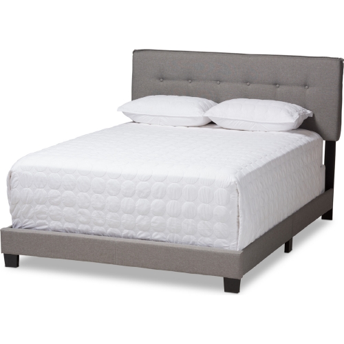 Audrey Queen Bed in Light Gray Fabric