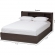 Larsine Queen Platform Storage Bed in Wenge Brown Finish