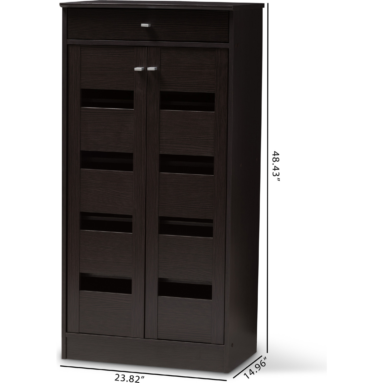 Baxton MH27202 Wenge Shoe Rack Acadia Shoe Cabinet in Wenge Brown