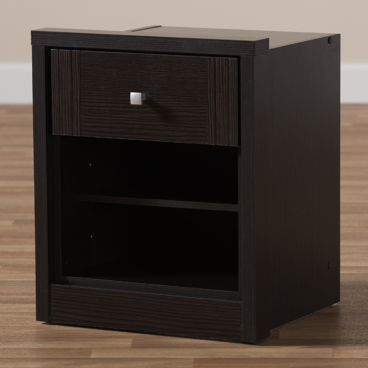 Baxton MH5052 Wenge NS Danette 1 Drawer Nightstand in Wenge Brown