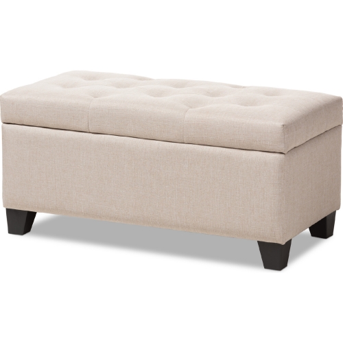 Michaela Storage Ottoman in Tufted Beige Fabric