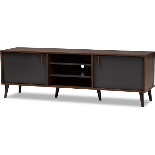 Samuel 63" TV Stand in Brown & Dark Gray Finish