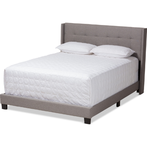 Lisette King Bed in Gray Fabric