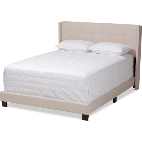 Lisette Full Bed in Beige Fabric