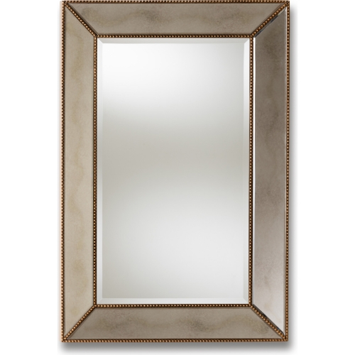 Neva Rectangular Wall Mirror in Antique Gold Finish