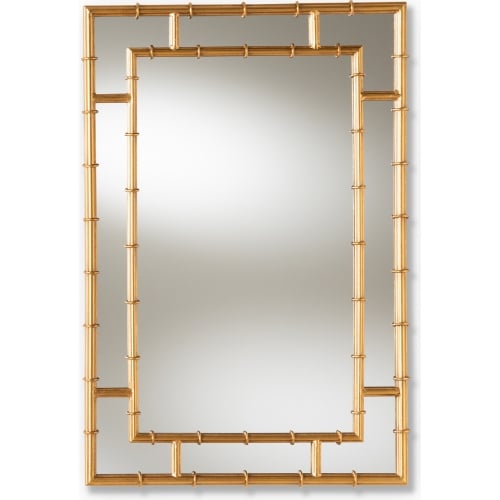 Adra Wall Mirror in Antique Gold Bamboo