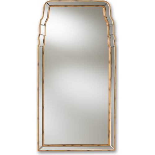 Alice Queen Anne Style Wall Mirror in Antique Gold