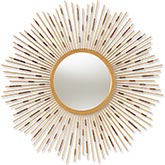 Apollonia Sunburst Wall Mirror in Antique Gold Metal