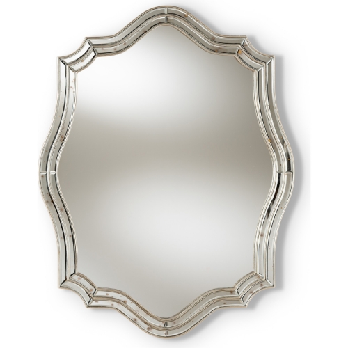 Isidora Art Deco Wall Mirror in Antique Silver Finish