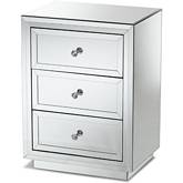 Lina 3 Drawer End Table in Mirror