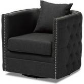 Micah Swivel Accent Chair in Tufted Gray Fabric