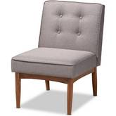 Arvid Dining Chair in Gray Fabric & Walnut Finish