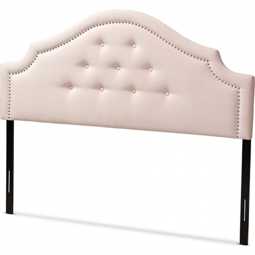 Cora Full Headboard in Tufted Light Pink Fabric