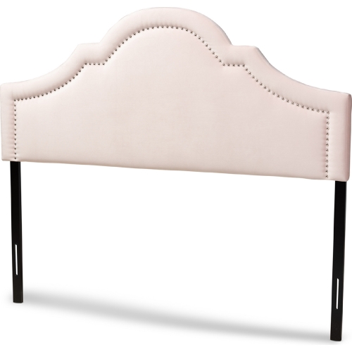 Rita Full Headboard in Light Pink Velvet