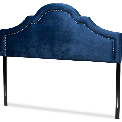 Rita Queen Headboard in Navy Blue Velvet