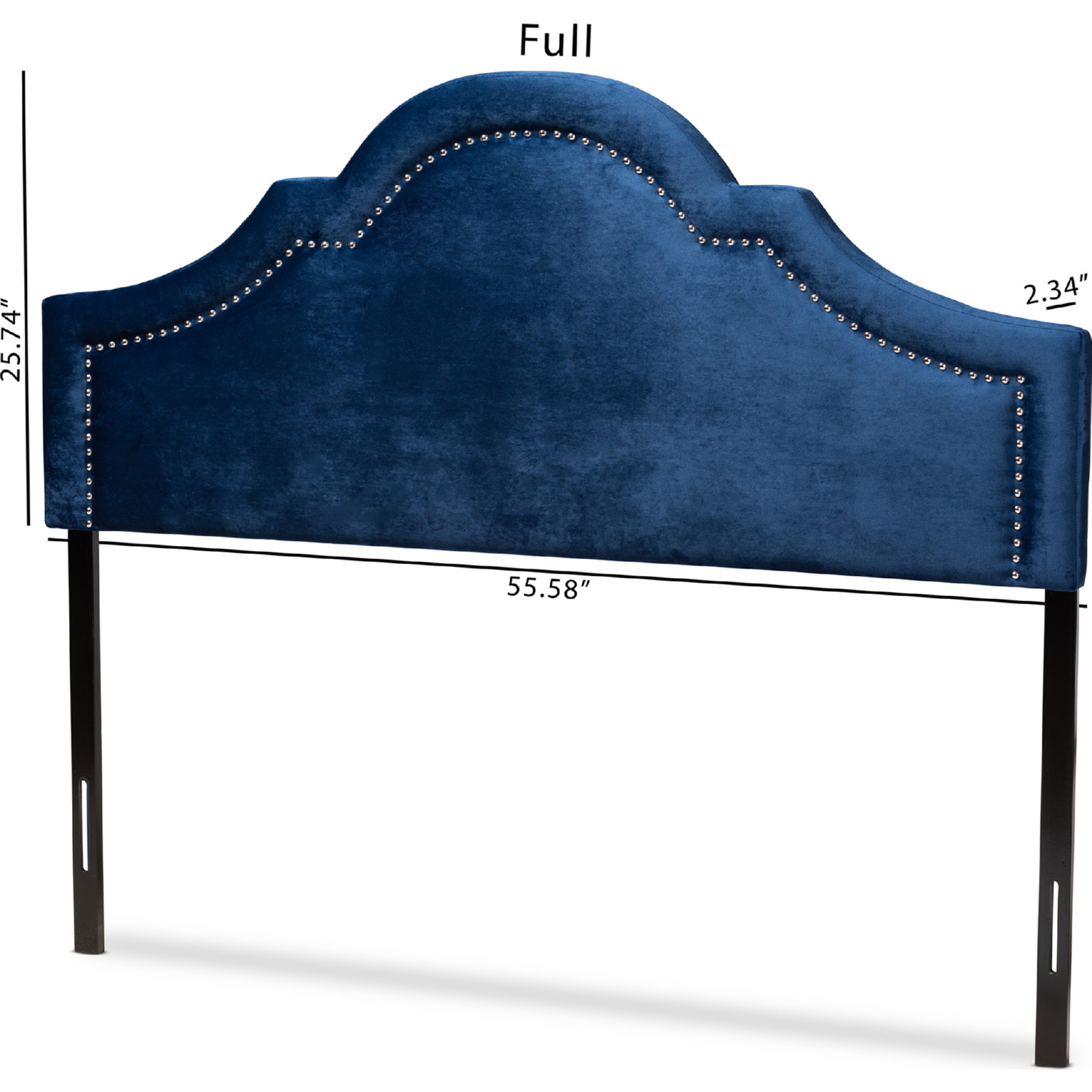 Rita Queen Headboard in Navy Blue Velvet by Baxton Studio