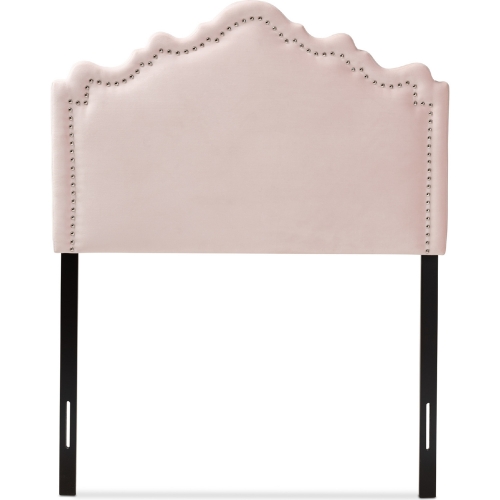 Nadeen Twin Headboard in Light Pink Velvet