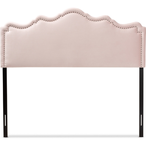 Nadeen Queen Headboard in Light Pink Velvet