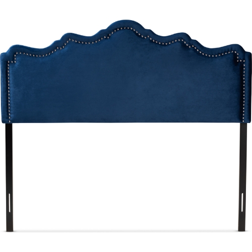 Nadeen Queen Headboard in Royal Blue Velvet