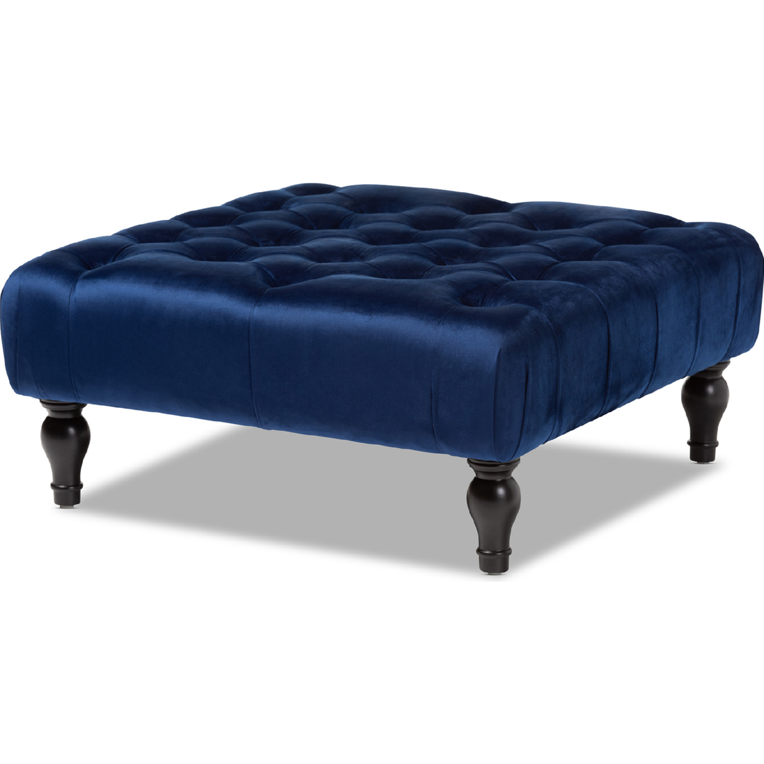 Baxton 502 French OTTO Keswick Ottoman in Tufted Beige Script