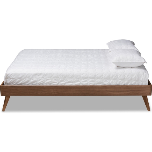 Lissette King Platform Bed in Walnut Brown Wood