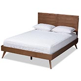 Artemis King Platform Bed in Walnut Brown Wood