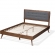 Ines King Platform Bed in Dark Gray Fabric & Walnut Finish
