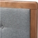 Ines King Platform Bed in Dark Gray Fabric & Walnut Finish