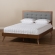 Ines King Platform Bed in Dark Gray Fabric & Walnut Finish