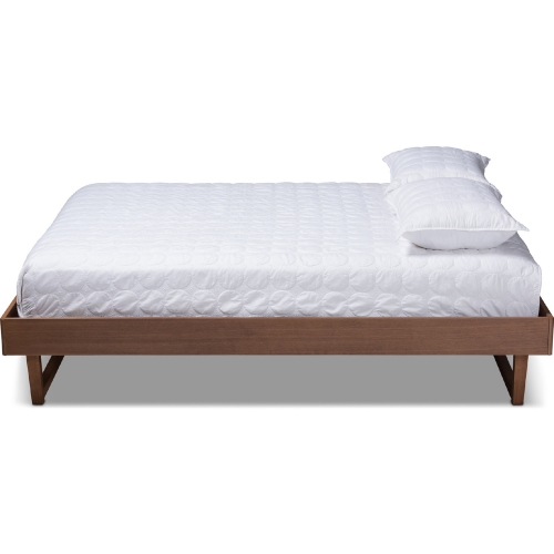 Liliya Queen Platform Bed in Ash Walnut Finish Wood