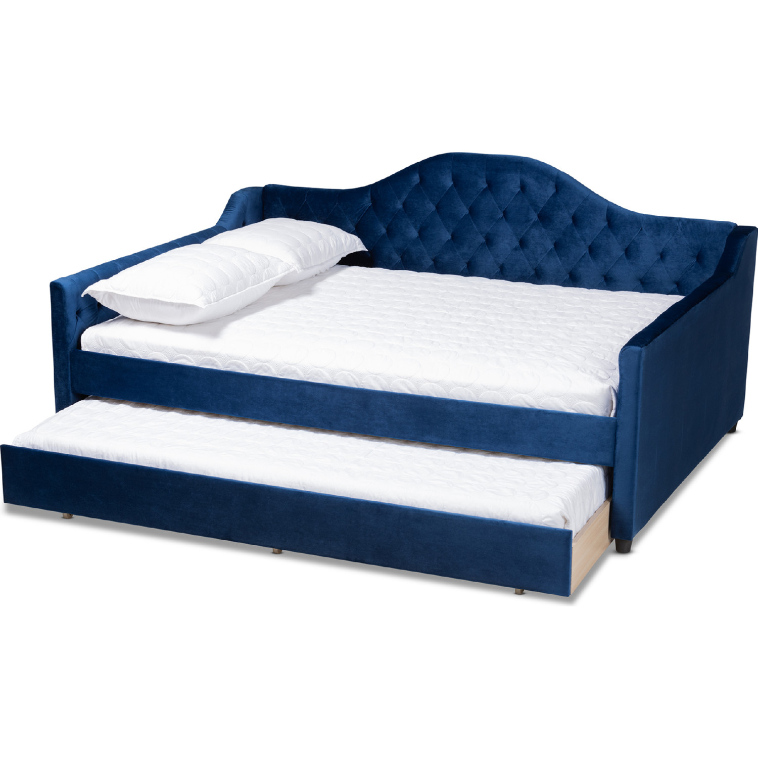 Baxton CF8940 Navy Blue Daybed Q T Perry Queen Daybed w