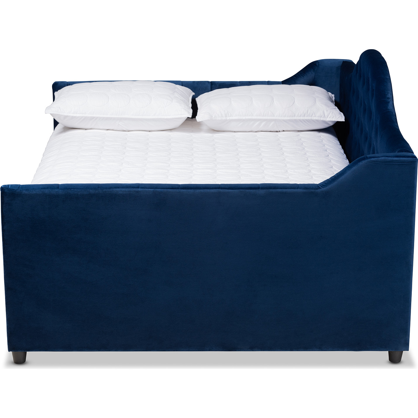 Baxton CF8940 Navy Blue Daybed F Perry Full Daybed in Tufted