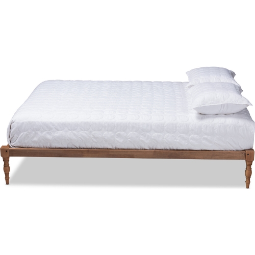 Iseline King Platform Bed in Ash Walnut Finish Wood