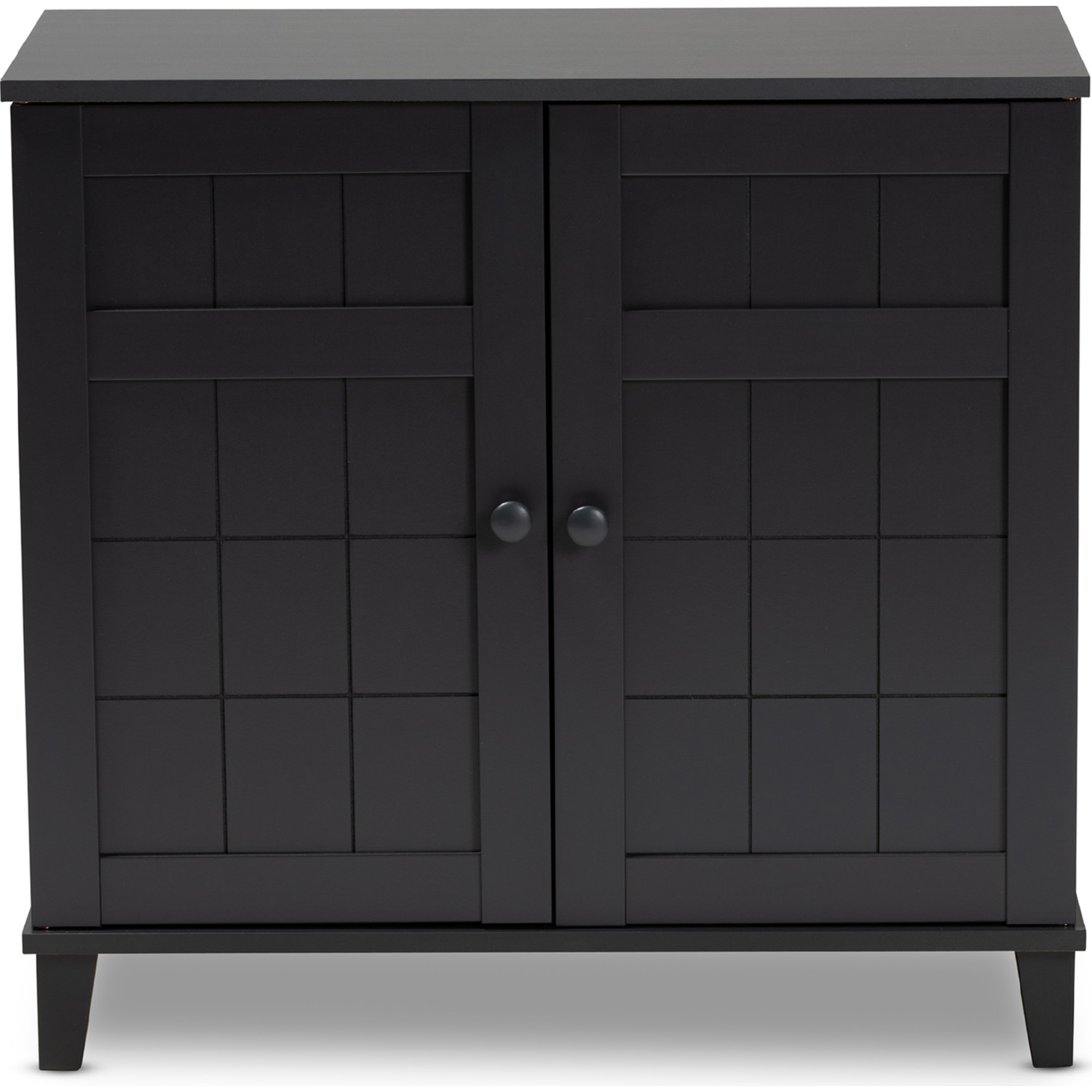 Baxton FP 1201 Dark Grey Glidden 4 Shelf Shoe Storage Cabinet in