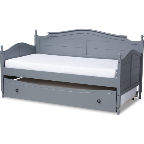 Mara Twin Daybed w/ Trundle in Cottage Gray Wood