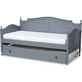 Mara Twin Daybed w/ Trundle in Cottage Gray Wood