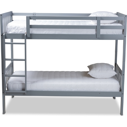 Jude Twin Bunk Bed in Gray Wood