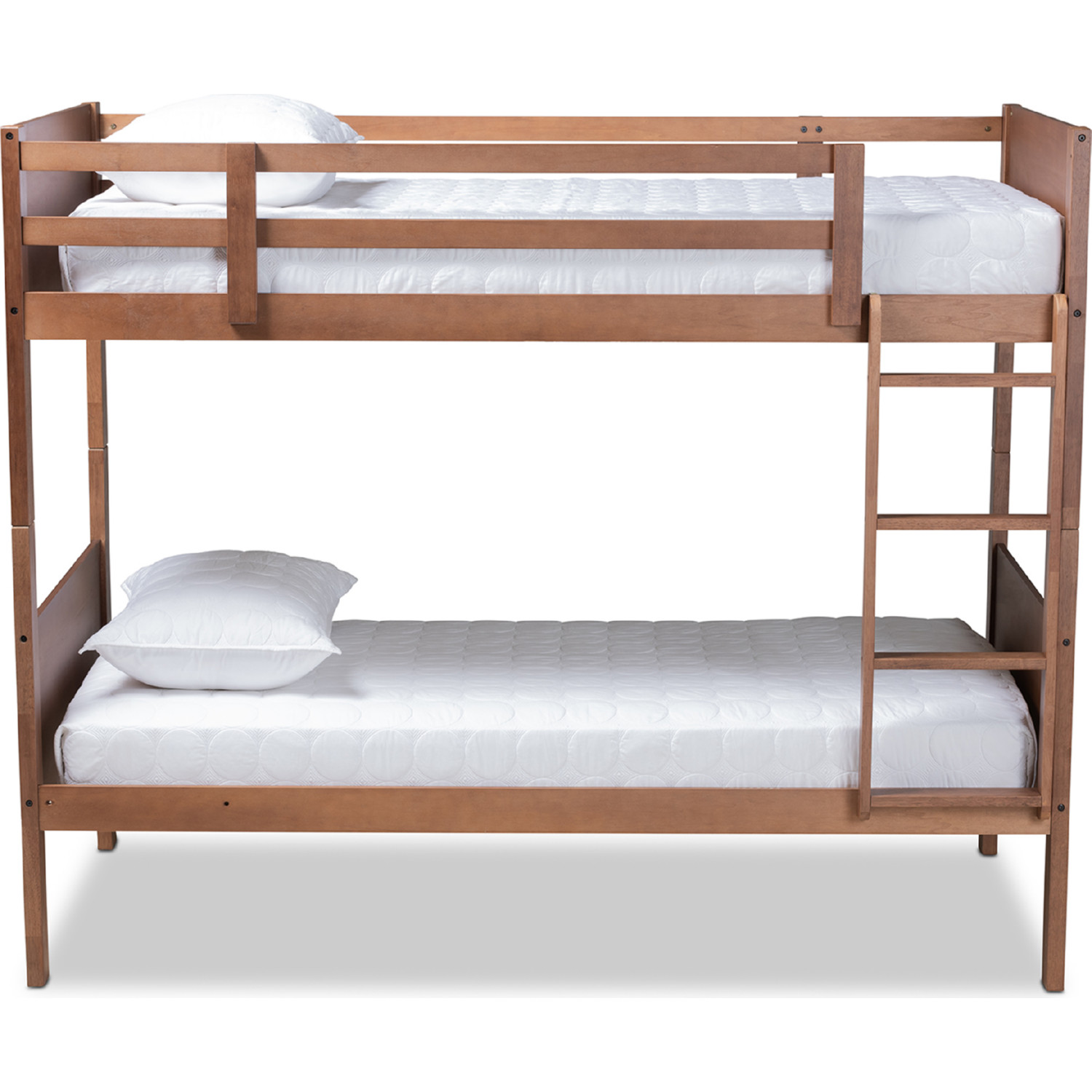 Elsie Twin Bunk Bed in Walnut Finish Wood by Baxton Studio