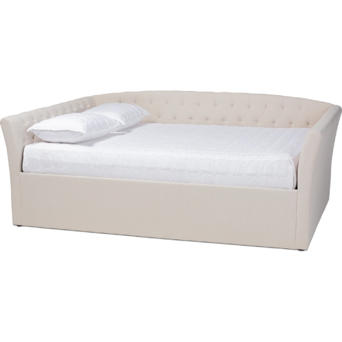 Delora Queen Daybed in Tufted Beige Fabric