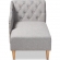 Emeline Chaise Lounge in Tufted Gray Fabric & Oak Finish