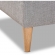 Emeline Chaise Lounge in Tufted Gray Fabric & Oak Finish