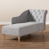 Emeline Chaise Lounge in Tufted Gray Fabric & Oak Finish