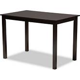 Renaud 5 Piece Dining Set in Sand Fabric & Espresso Wood