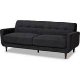 Allister Sofa in Tufted Dark Gray Fabric