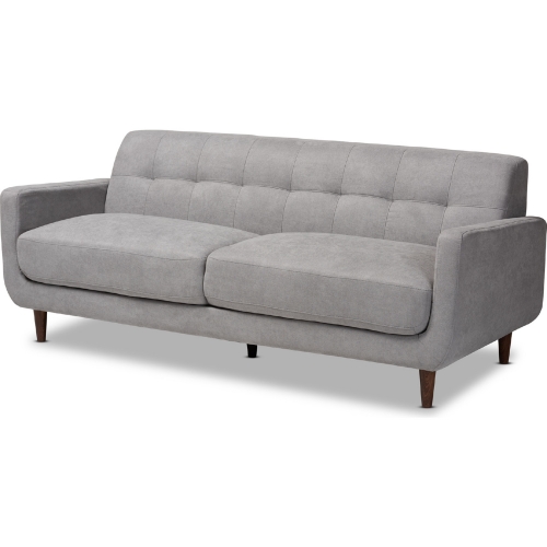 Allister Sofa in Tufted Light Gray Fabric