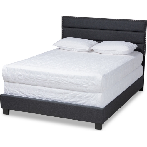 Ansa King Bed in Dark Gray Fabric