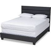 Ansa Full Bed in Dark Gray Fabric