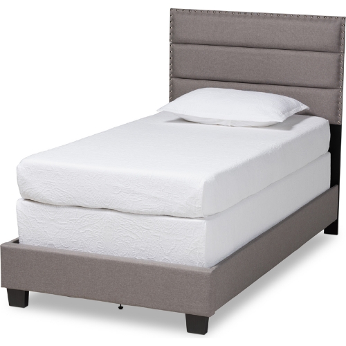 Ansa Twin Bed in Gray Fabric