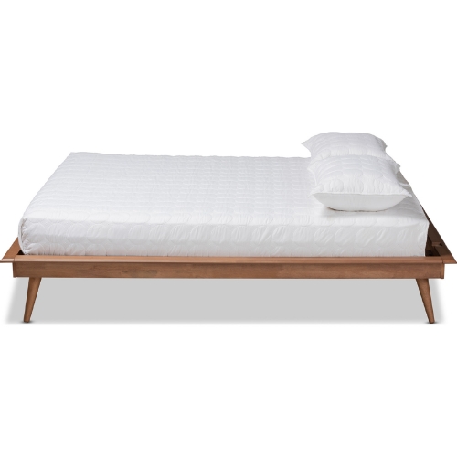 Karine King Platform Bed in Walnut Brown Wood